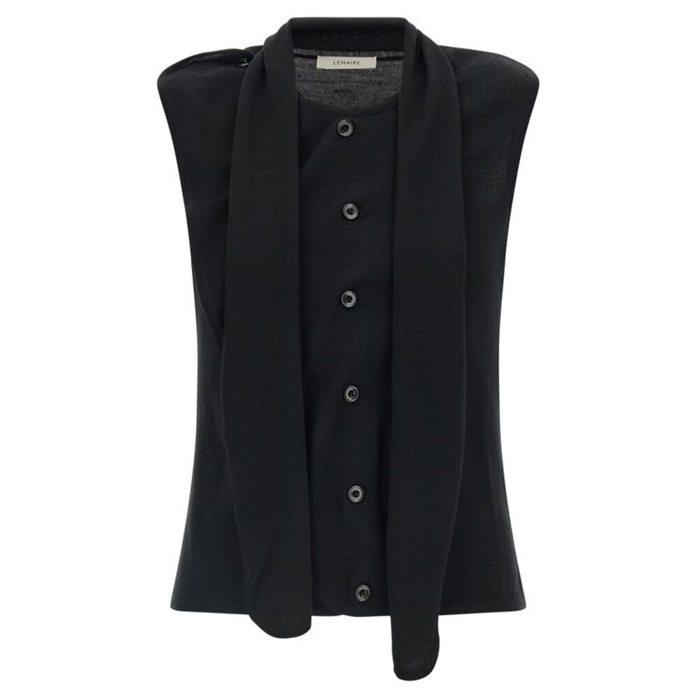 Lemaire Black Wool Sleeveless Women's Jacket